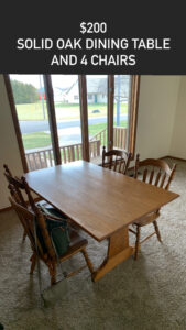 Table set for sale