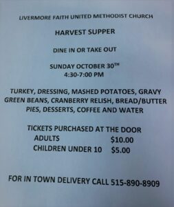 Livermore Faith United Methodist Church "Harvest Supper"