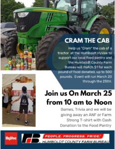 Cram the Cab Event - sponsored by Humboldt County Farm Bureau & Hy-Vee