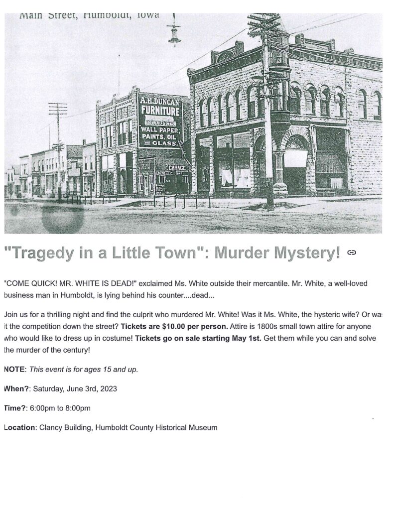 "Tragedy in Little Town" Murder Mystery