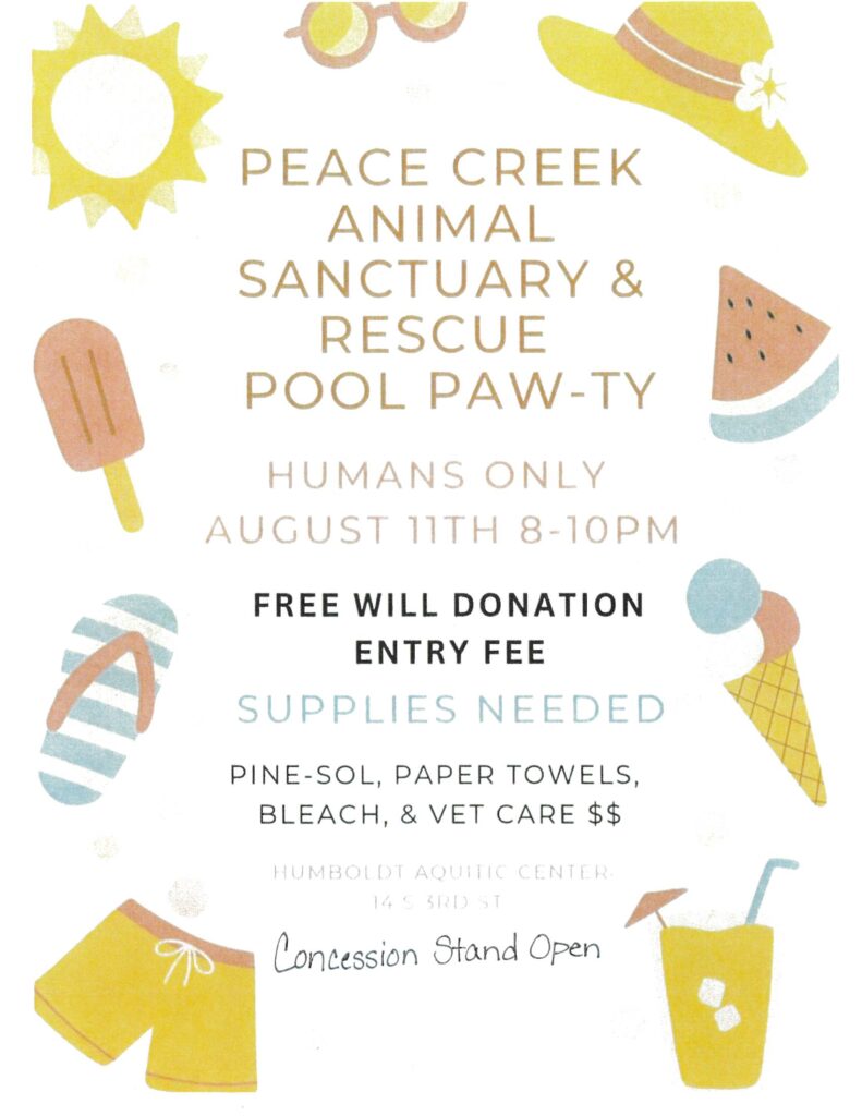 Peace Creek Animal Sanctuary & Rescue Pool Paw-ty