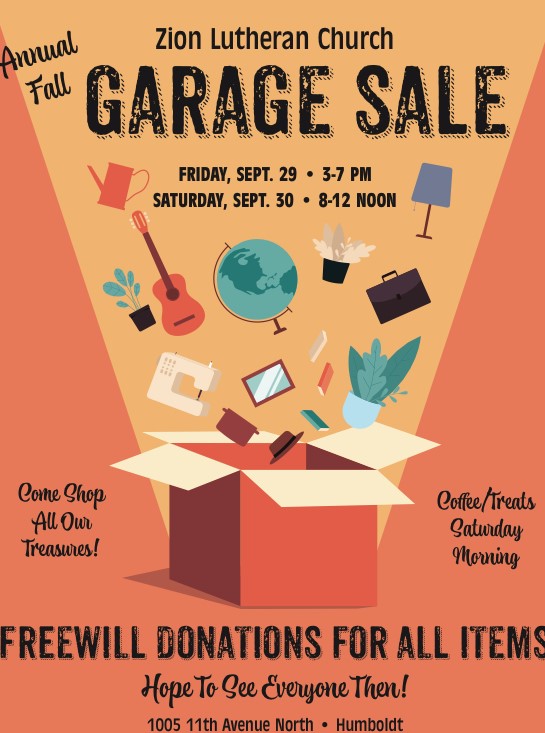 Zion Lutheran Church Annual Fall Garage Sale
