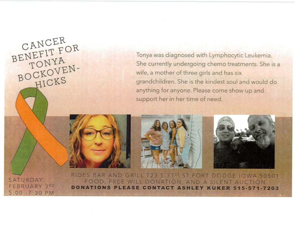 Cancer Benefit For Tonya Bockoven-Hicks