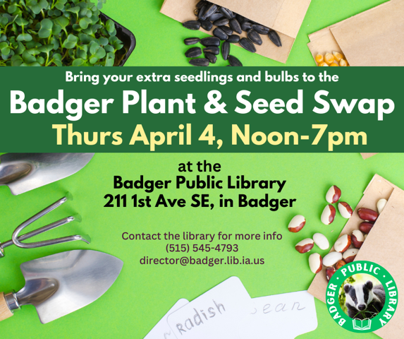 Badger Public Library Plant & Seed Swap