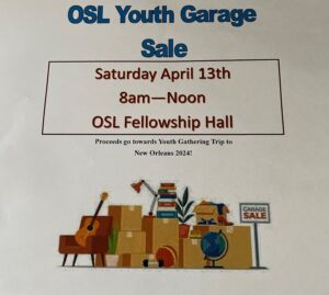 Our Saviour's Lutheran Church Youth Garage Sale