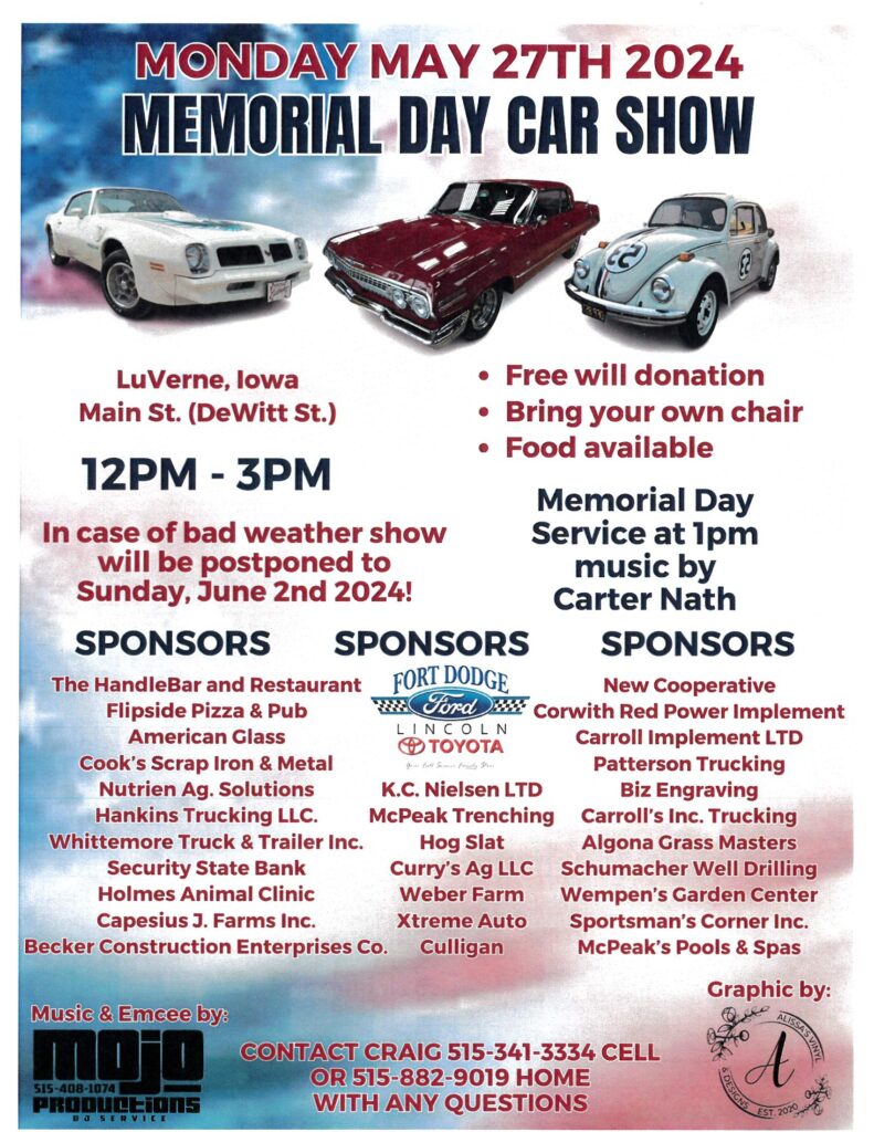 Memorial Day Car Show in LuVerne, IA