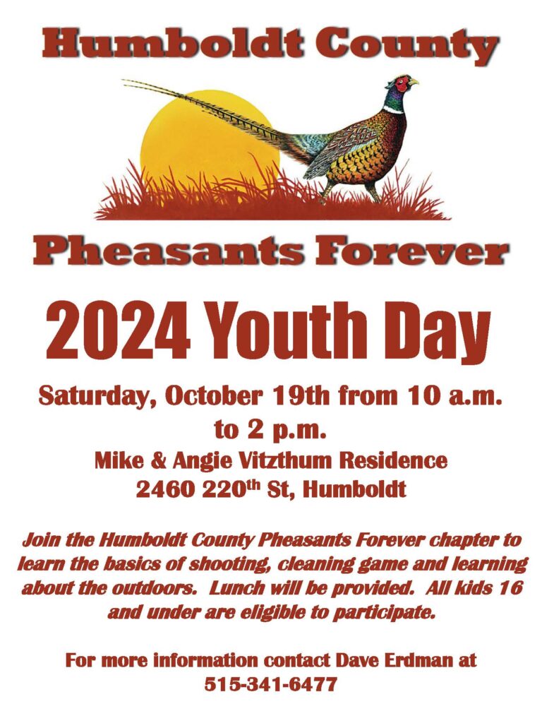 Humboldt County Pheasants Forever 2024 Youth Day @ Mike & Angie Vitzthum Residence