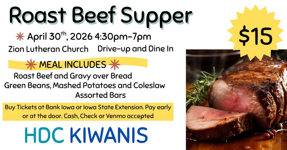 HDC Kiwanis Roast Beef Supper @ Zion Lutheran Church