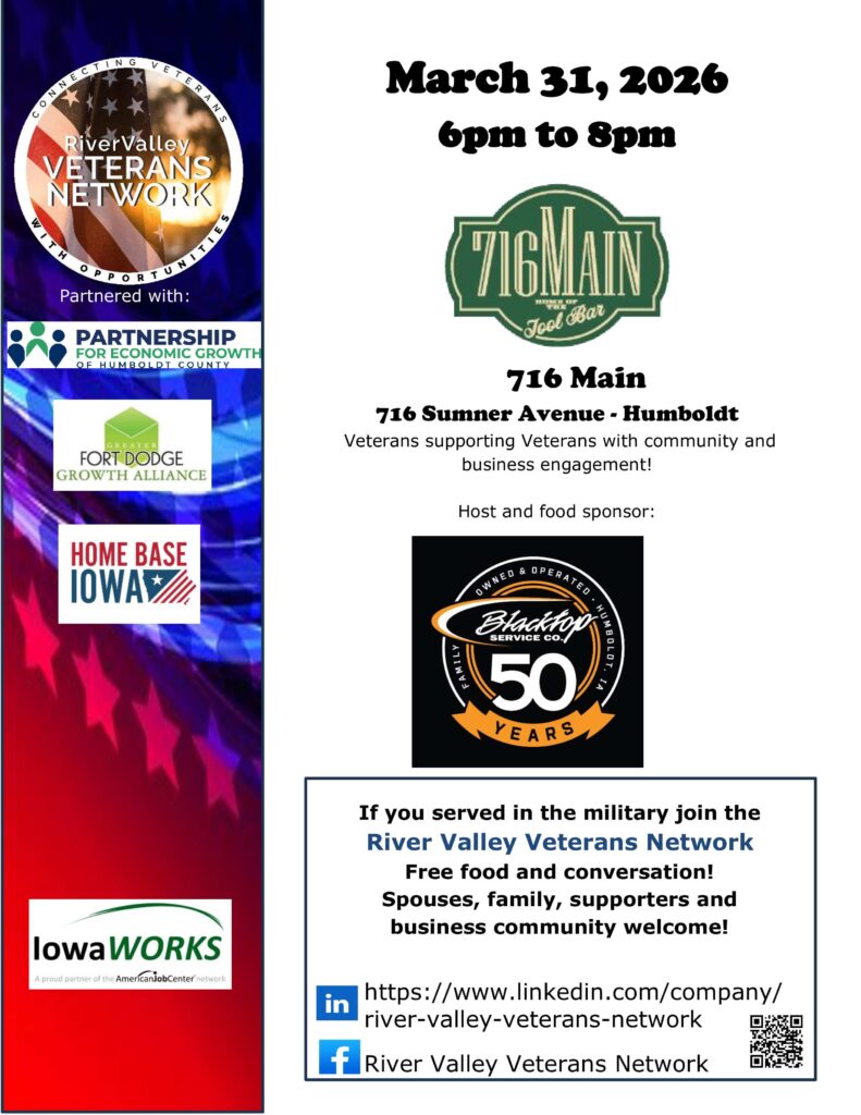 River Valley Veterans Network - Connecting Veterans with Opportunities @ 716 Main Restaurant in Humboldt